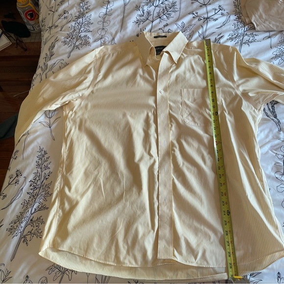 Eddie Bauer Yellow & White Striped Button-Down Collared Long Sleeve Shirt - L - Picture 11 of 12